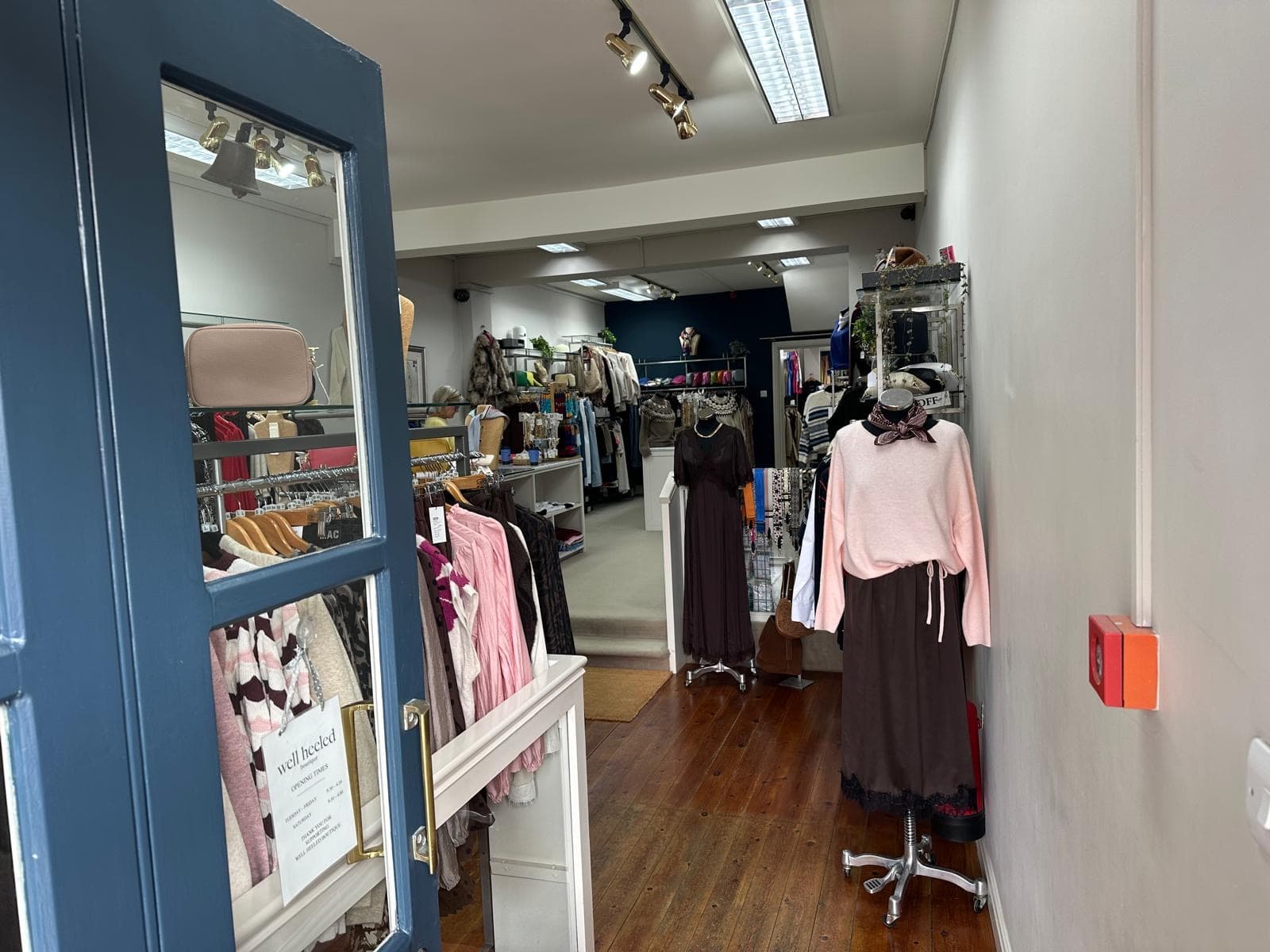 The entrance to Well Heeled Boutique on Market Place, Thirsk